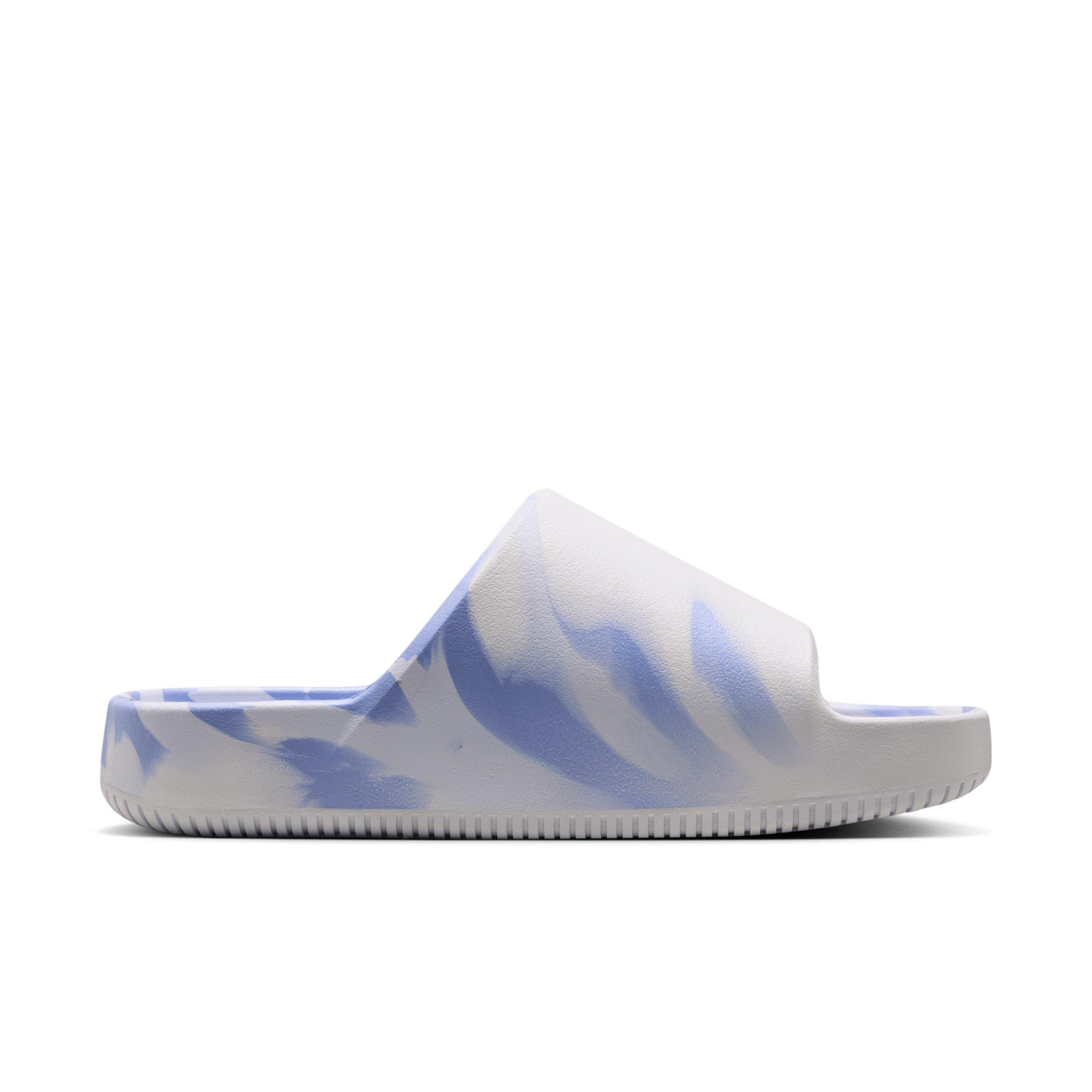 Nike Calm 2.0 Marbled "Summit White/Football Grey/Aluminum" Women's Slide - WHITE/GREY/ALUMINUM